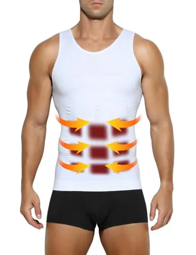 Casey Kevin Faja Chaleco Hombre, Camiseta Reductora Compresión, Camisa de Compresión Slim para Hombres, Alta Elasticidad Body Shaper Chaleco(Tamaño: S-XXL)