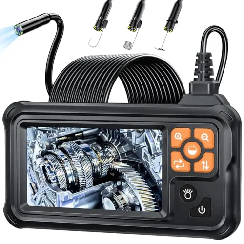 SKYBASIC Endoscopio Cámara de Inspección, 4.3" IPS 1080P HD Cámara de Inspección Boroscopio con 8 LED, Camara Inspeccion Tuberias Impermeable IP67, para Automóviles, Paredes y Desagües（20M）