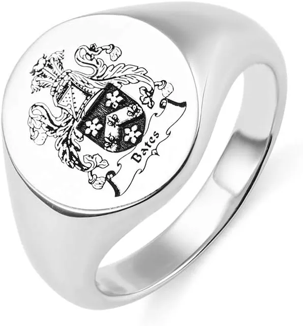 Anillo personalizado con el escudo de armas de la escuela o el escudo familiar para hombres y mujeres, plata de ley 925, imagen, texto y nombre personalizados, anillos de meñique para padres graduados