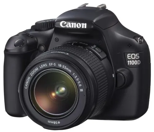 Canon EOS 1100D - Cámara réflex Digital de 12.2 MP (Pantalla 2.7", estabilizador óptico, vídeo HD), Color Negro - Kit con Objetivo EF-S 18-55mm IS II f/3.5