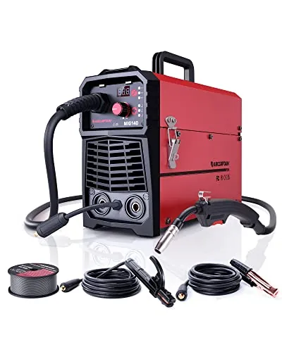ARCCAPTAIN Maquina de Soldar Hilo con 140A, 4 en 1 Soldador de Hilo Sin Gas MIG para FLUX alambre tubular/Gas MIG/MMA E-Hand/LIFT TIG, Soldador Inverter IGBT de 230V