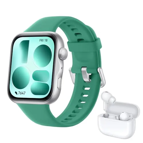 HUAWEI Watch FIT 5 Smartwatch Verde+FreeBuds SE 4 Beige, GPS, 1,82″ Pantalla AMOLED, 2500 nits, Ultraligero, Pago NFC, 5ATM, hasta 10 Días Autonomía, Modos de Entrenamiento, Seguimiento de Salud