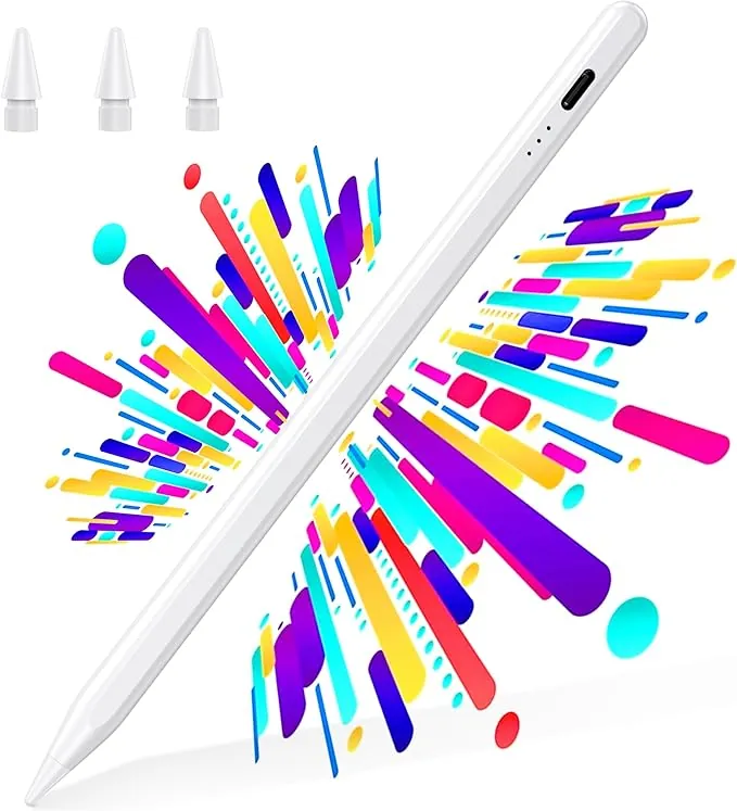 BAZO Lápiz para iPad 2018-2026 - Carga Rápida, Detección de Inclinación, Rechazo de Palma-Stylus Pencil para Apple Pencil con iPad 11/10/9/8/7/6/A16, Pro M5/3/4/5/6/M4, Air M4/3/4/5/M2/M3, Mini 5/6