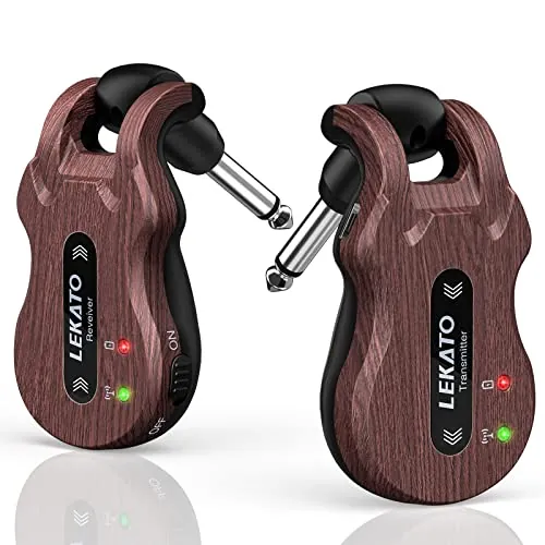 LEKATO 5.8GHz Inalámbrico Guitarra Transmisor Receptor Sistema Recargable Audio Digital para Guitarras Bajo