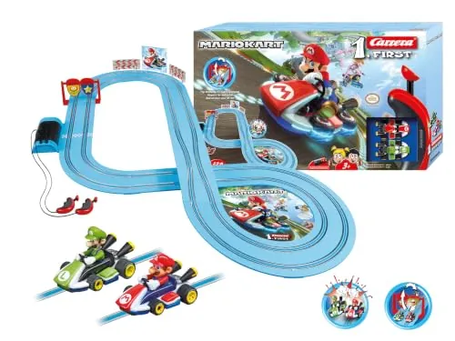 Carrera - 20063028 Circuito de Coches Nintendo Mario Kart de 2.9 m, Escala 1:50, Multicolor, 114 x 87.5 cm