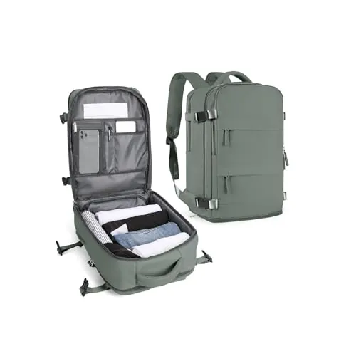 SZLX Mochila Viaje Cabina Avion 40x30x20 Mujer Ryanair Equipaje de Mano 40x30x20 Vueling Wizzair Mochila Viaje Bolsas de Viaje Easyjet para Portatil 14 pulgadas Hombre con compartimento zapatos