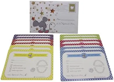 12 Certificados de colores caída dientes puerta Ratoncito Pérez. Recibo (12 CERTIFICADOS ESPAÑOL)