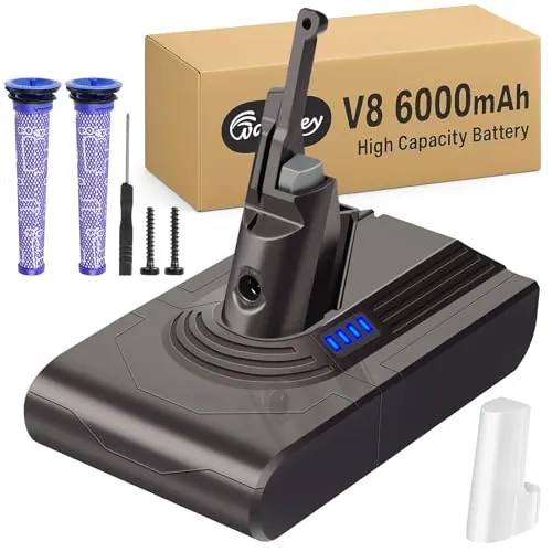 Waitley Batería para Dyson V8 SV10 6000mAh, Li-Ion de Repuesto