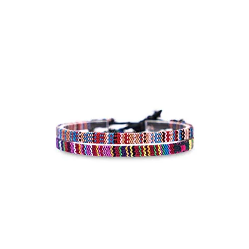 Made by Nami Conjunto de 2 Tobilleras Surferas Mujer y Hombre - Tobillera Fina Estilo Boho Hippie - Accesorios Festivales y Playa - Hechos a Mano - Resistente al Agua y Ajustable (Multi y Deep Multi)
