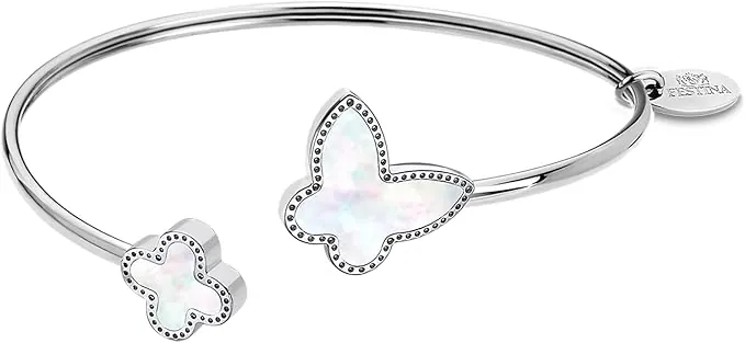 LOTUS STYLE Pulsera Acero Inoxidable Mujer LS1837-2/2 Mariposa - Sofisticado Brazalete con Pulido y Acabado Refinado - Special Prices - Regalo de Cumpleaños - Aniversario - Ocasiones Especiales