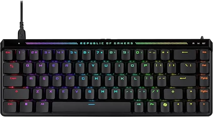 ASUS ROG Falchion Ace HFX Teclado Gaming analógico 65%, interruptores magnéticos ROG HFX, Disparo rápido, Panel táctil, 8000 Hz, amortiguación de Cinco Capas, Carcasa, Teclas ABS, QWERTY Español