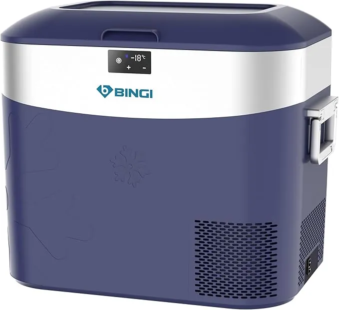 BINGI Nevera Portátil Eléctrica 22L,Nevera y Congelador Compresor Portátil,Refrigerador de Coche 12V/24V,mini frigorífico CA 220v Para Hogar,Conducción,Camping,Viajes,Barco,-18ºC a +15ºC