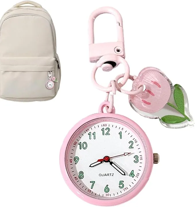 Genérico Reloj de Bolsillo para Mujer,Llavero portátil Luminoso,Diéresis Llavero para Bolso Mochila - para niñas, niños y Adultos, para Bolso, Mochila y Viaje Diario