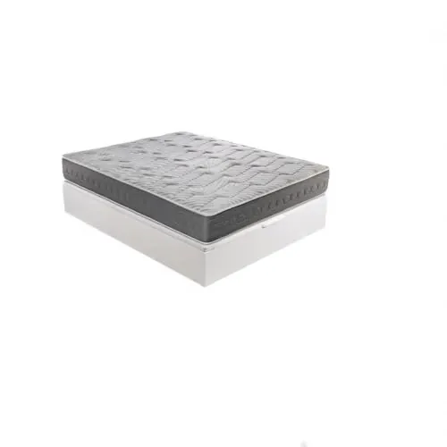 ROYAL SLEEP - Pack Descanso Montaje y Retirada de Usado Incluido | Colchón Viscoelástico Ceramic Plus 150x200 + Canapé Abatible Gran Capacidad Blanco Madera