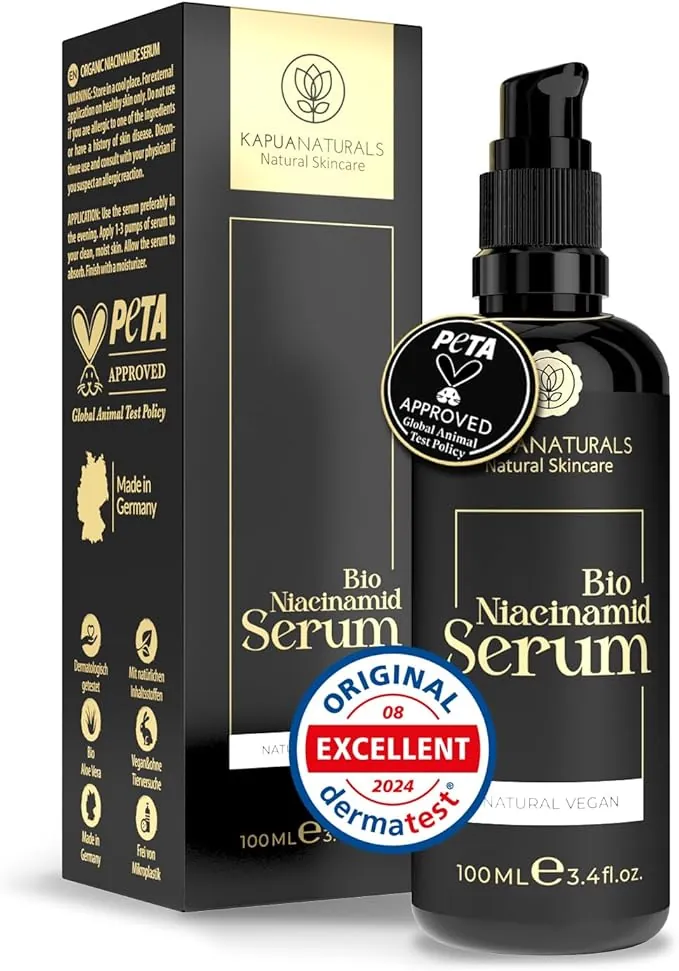 Sérum Niacinamida BIO alta concentración 100ml • 10% Niacinamida + 1% Zinc ✓ Reduce los poros ✓ Atenúa las manchas ✓ Piel uniforme ✓ Contra granos, inflamaciones y rojeces • Cosmética natural