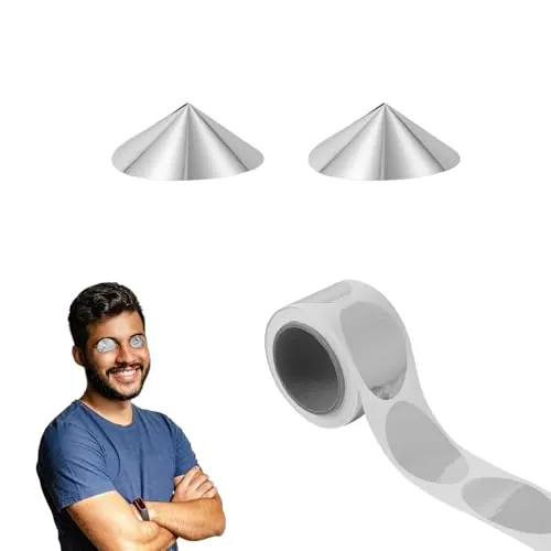 Gosknor 100uds Conos de Protección Ocular, Pegatinas Gafas Cama Bronceado de Un Solo Uso para Ojos Pegatinas Gafas Protección Sin Líneas Accesorios Tomar el Sol en Verano (Plata)