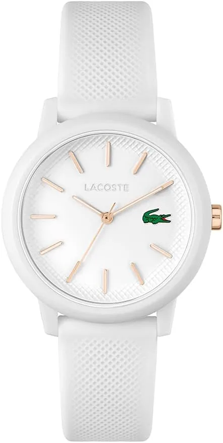 Lacoste Reloj Analógico de Cuarzo para Hombre o Mujer, con una Elegante Correa de Silicona con Textura Petit piqué