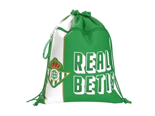 CyP Brands-Real Betis Balompié- Mochila saco, Cuerdas, Bolsa, Extraescolares, Saco, Color verde, Producto oficial