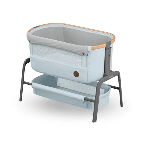 Maxi-Cosi Iora Cuna Colecho Plegable, 0-9 kg, Essential Grey | Co-sleeper Bebe, 0–6 Meses, 4 Posiciones de Inclinación y 5 de Altura, Fácil Deslizamiento, Cómodo Colchón, Amplia Cesta