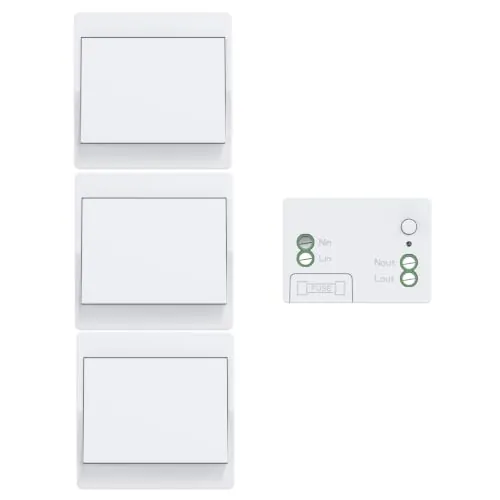 Aovrlcx EU Interruptor inalámbrico Kit de interruptor de botón inalámbrico autoalimentado interruptores cinéticos inalámbricos bidireccionales sin pila control remoto radio (White 1Gang 3V1)