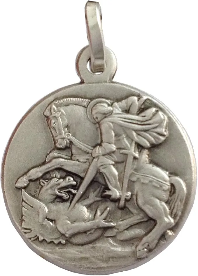 I G J Medalla de San Jorge de Plata Maciza 925 - Las medallas de los Patronos