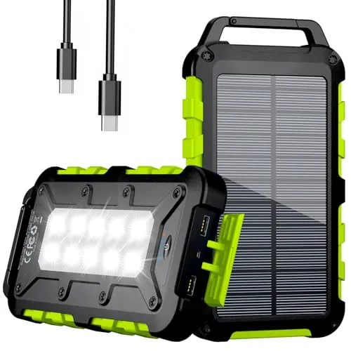 WOWMVP Power Bank Solar 26800mAh, PD22,5W Carga Rápida Portátil para Movil