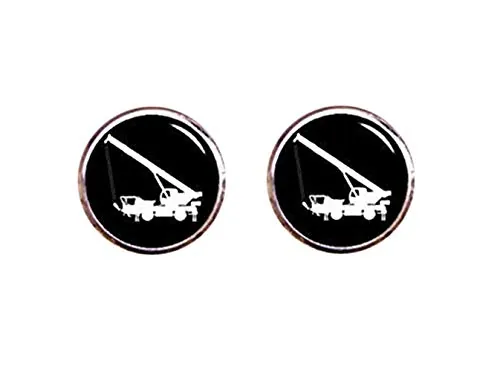 Gemelos con diseño de Death Devil, gemelos de grúa para coche, gemelos de grúa de camión, personalizables para cualquier vehículo de ingeniería, gemelos de camión, gemelos de boda personalizados,