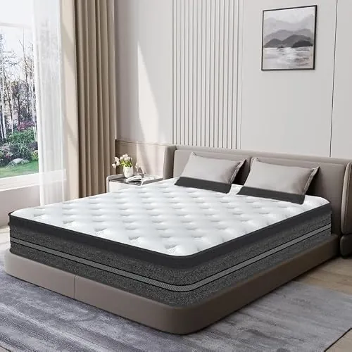 Colchón 140x200 cm Viscoelástica Altura 28cm - Colchón de Espuma HR y Blue Latex, Firmeza Media y Confort, Transpirable, Antibacteriano, Hipoalergénico, Ergonómico, Oeko-Tex, Cara Invierno Verano
