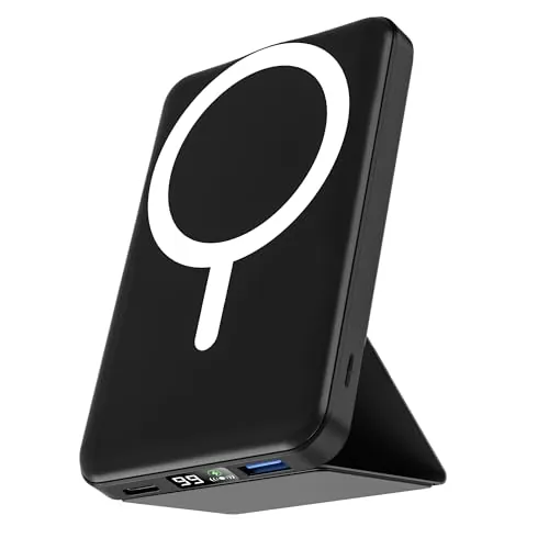 Podoru Power Bank para MagSafe,10000mAh Plegable Magnetico Bateria Portatil