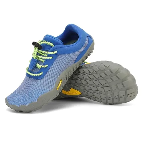 SAGUARO Barefoot Zapatillas Niña Minimalistas Zapatillas Niño Escarpines Barefoot Zapatos Minimalistas para Wide Tox Box Azul Brandeis,Gr.32