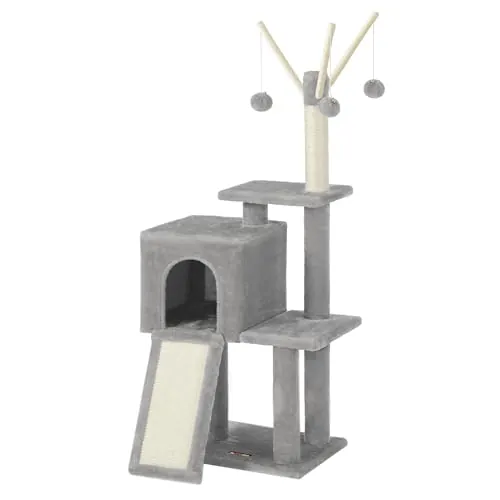 Feandrea Árbol de Gatos, Torre de Juegos, Gatito, Gris Paloma PCT143W01