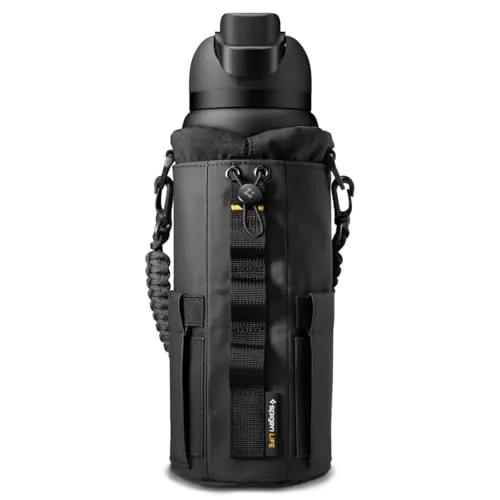 Spigen Life LF500 Bolsa Magnética de Gimnasio, Bolsa Magnetica Gym, Porta Botella de Agua con Práctico Espacio de Almacenamiento, Funda Botella Agua Ideal para Deporte y Viajes - Negro