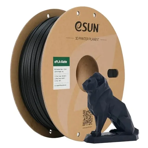 eSUN Actualizado PLA Mate Filamento 1.75mm 1KG Textura Esmerilada Negro