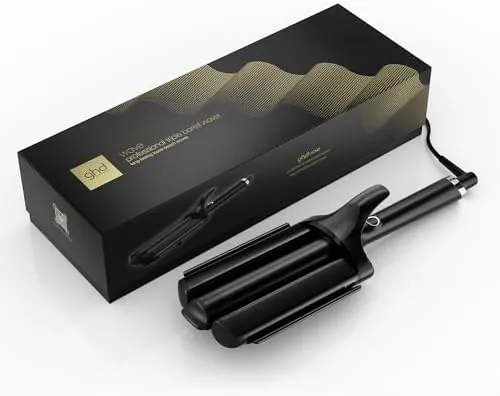 ghd Triple Wave - Tenacilla Profesional con Tres Cilindros Ergonómicos de 32mm, Ondas Surferas y Duraderas - Para Todo Tipo de Cabello - (Enchufe Europeo)