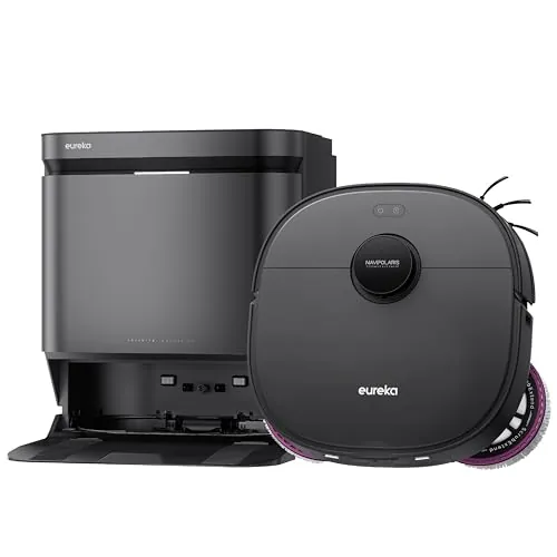 EUREKA J15 EVO Ultra Gen2 Robot Aspirador y Fregasuelos 22KPa con Base Multifuncional, Autovaciado, Autolimpieza, Cepillo Antienredo, Secado Aire Caliente, Limpieza de Alfombras Versátil