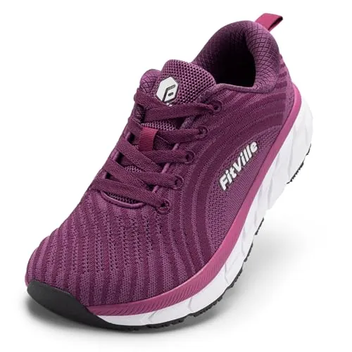 FitVille Zapatillas Mujer Anchas para Caminar y Running Morado 42 EU