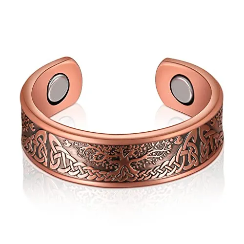 Anillos Magnéticos de Cobre Puro Ajustables Imanes Sólidos para Mujeres y Hombres de Dedo - Regalo para Madre, Esposa, Hija, Día de la Mujer
