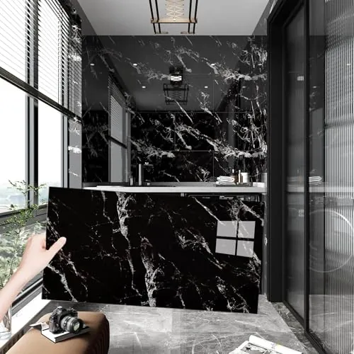 AMOYUN Azulejos Adhesivos Cocina, 10 piezas Vinilos de Pared Decorativos 30x60cm Revestimiento de Paredes PVC Baldosas Adhesivas Cocina Azulejos Baño Vinilo Suelo