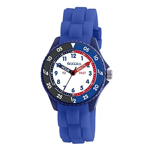 Tikkers Reloj analógico de Cuarzo para niño con Correa de Silicona ATK1088, Azul, Correa