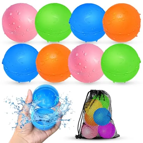 Globos de Agua Reutilizables para niños, Juguetes acuáticos de Verano para niños y niñas, Juguetes de Playa para Piscina para Fiesta de Verano(8Pcs)