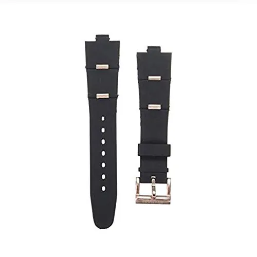 GOZAR Oro Y Oro Rosa Silicagel Reloj Banda Watch Correa Compatible con Reloj-Rosa Rojo-24Mm
