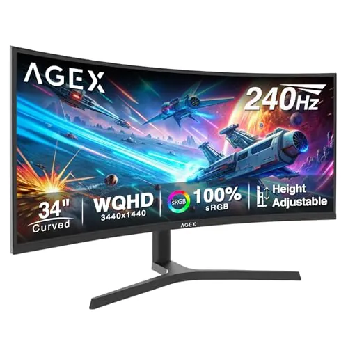 Z-Edge AGEX Monitor Gaming Curvo 34'' UWQHD 240Hz 21:9 1ms VA Pip