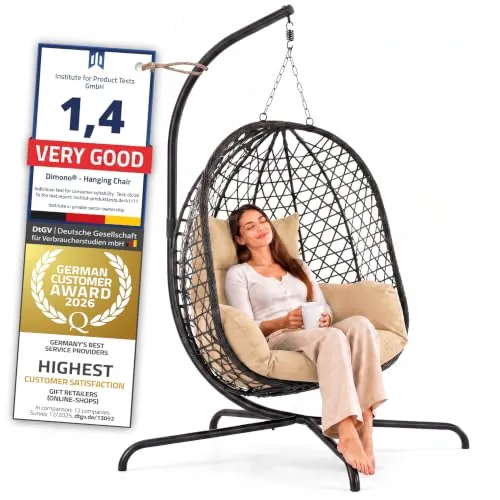 GOODS+GADGETS® Silla Colgante con Armazón - Columpio Huevo 120 kg