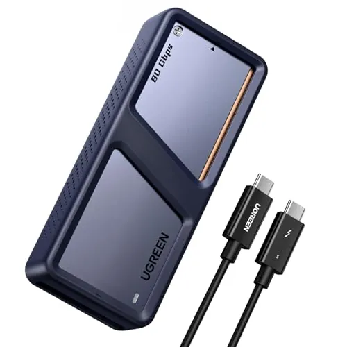 UGREEN Carcasa SSD M.2 NVMe de 80 Gbps Compatible con Thunderbolt 5 4 | Compatible con Windows Linux y macOS no es compatible con SSD SATA NGFF ni PCIe Gen 5.0