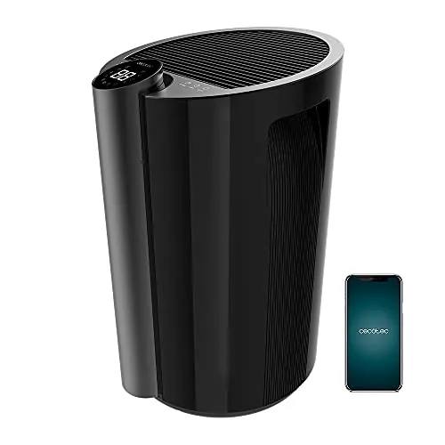 Cecotec Deshumidificador con Temporizador BigDry 9000 Professional Black Connected. 320 W, Deshumidifica 20L/día, Depósito extraíble de 4,5 litros, Control por wifi, Pantalla LED, Cobertura 90 m2