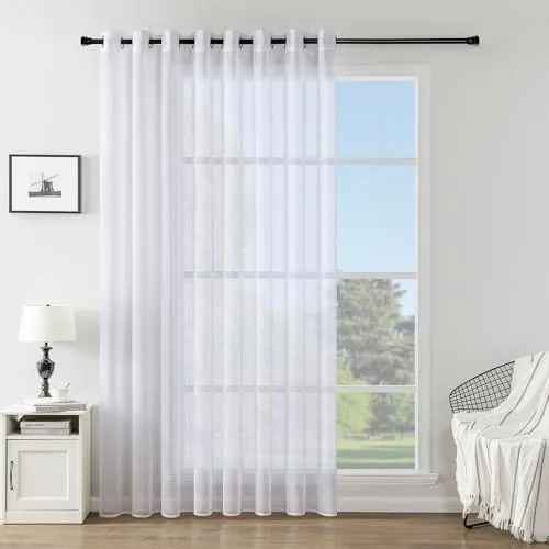 Woaboy Cortinas Visillo Anillas Salon Dormitorio 1Pz 200x245cm Poliéster