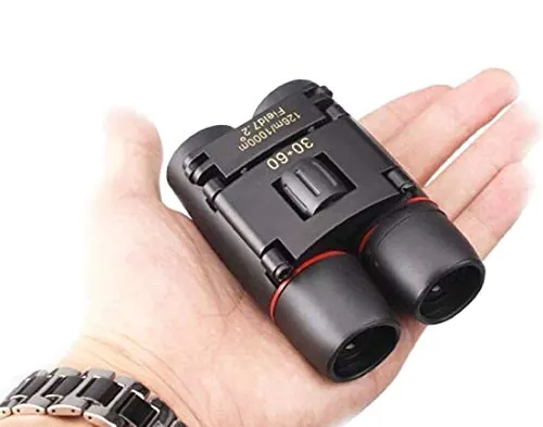 ARPDJK Compacto Pequeño Prismático 30x60 Potente Telescopio Plegable con Tela de Limpieza y Estuche para el Transporte, Prismático Binocular de Bolsillo Ligero para Adultos y Niños