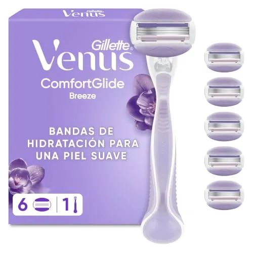Gillette Venus ComfortGlide Breeze Máquinilla de Afeitar Mujer, 6 Recambios