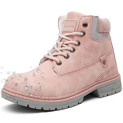 Botas de Invierno Hombre Mujer Botines de Nieve, Rosa, 42 | Cálidas Forradas, Impermeables, Trekking, Antideslizantes