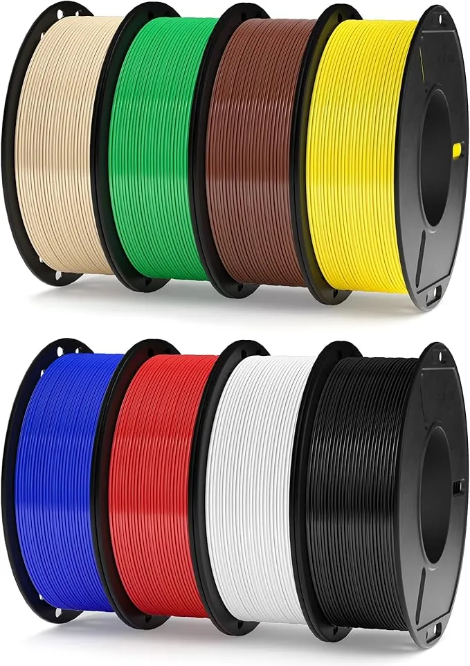ELEGOO Filamento PETG Rápido 1.75 250G Bobinas, 8 Rollos Multicolor, 250G por Carrete, Precisión Dimensional +/- 0.02 mm, Compatible con la Mayoría de Impresoras 3D